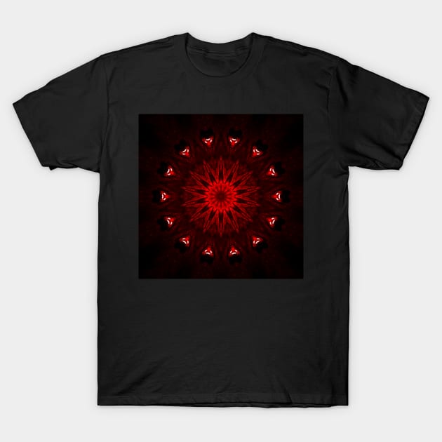 Ominous Red Kaleidoscope pattern (Seamless) 8 T-Shirt by Swabcraft